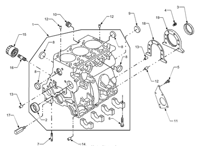 Cylinder Assembly Diagram and Parts List for 7304 54AD741100-54AT741100-54BD741100-54BT741100 Cub Cadet Lawn Tractor